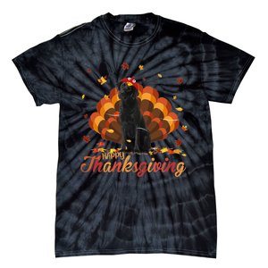 Cute Labrador Happy Thanksgiving Turkey Dog Crispy Leaf Tie-Dye T-Shirt