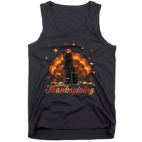 Cute Labrador Happy Thanksgiving Turkey Dog Crispy Leaf Tank Top