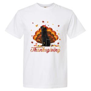 Cute Labrador Happy Thanksgiving Turkey Dog Crispy Leaf Garment-Dyed Heavyweight T-Shirt