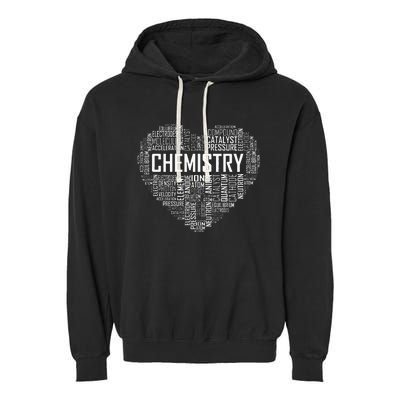 Chemistry Lover Heart Gift for Chemist Teacher or Student Garment-Dyed Fleece Hoodie