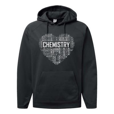 Chemistry Lover Heart Gift for Chemist Teacher or Student Performance Fleece Hoodie