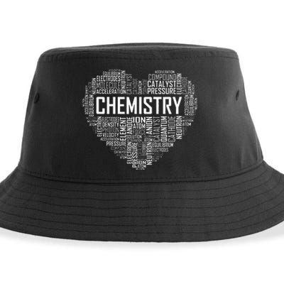 Chemistry Lover Heart Gift for Chemist Teacher or Student Sustainable Bucket Hat