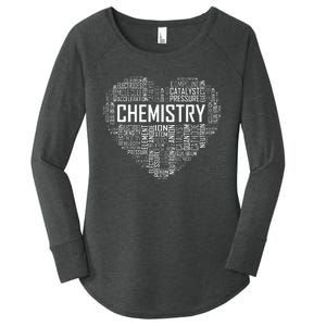 Chemistry Lover Heart Gift for Chemist Teacher or Student Women's Perfect Tri Tunic Long Sleeve Shirt