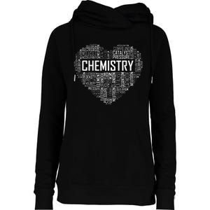 Chemistry Lover Heart Gift for Chemist Teacher or Student Womens Funnel Neck Pullover Hood