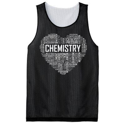 Chemistry Lover Heart Gift for Chemist Teacher or Student Mesh Reversible Basketball Jersey Tank