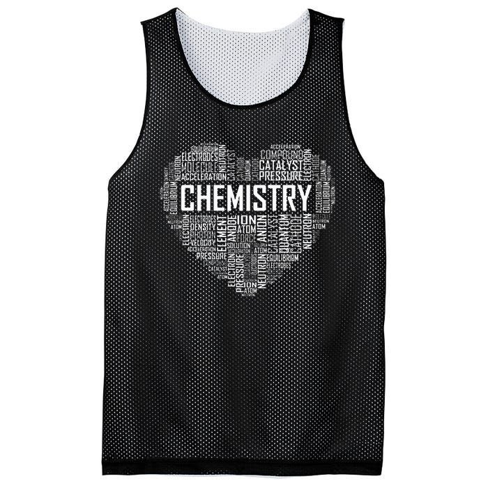 Chemistry Lover Heart Gift for Chemist Teacher or Student Mesh Reversible Basketball Jersey Tank