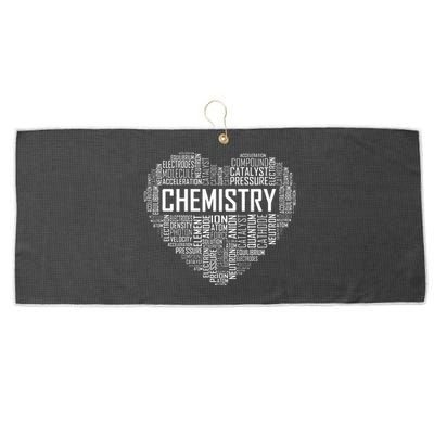 Chemistry Lover Heart Gift for Chemist Teacher or Student Large Microfiber Waffle Golf Towel