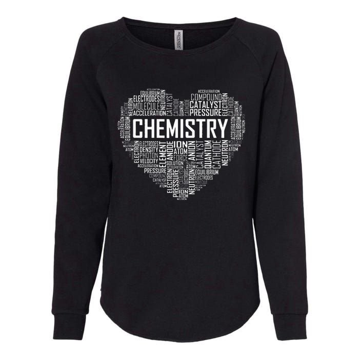 Chemistry Lover Heart Gift for Chemist Teacher or Student Womens California Wash Sweatshirt