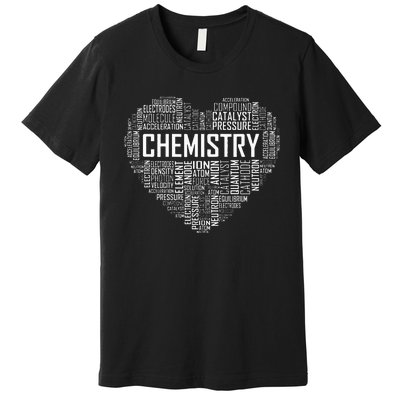 Chemistry Lover Heart Gift for Chemist Teacher or Student Premium T-Shirt