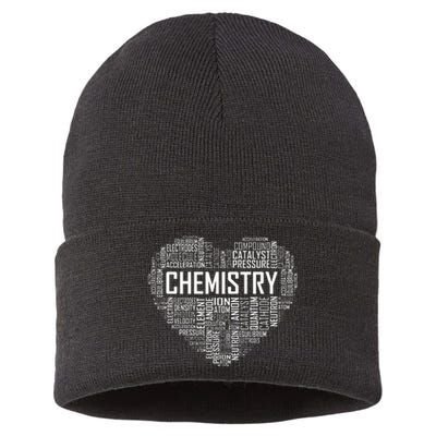 Chemistry Lover Heart Gift for Chemist Teacher or Student Sustainable Knit Beanie