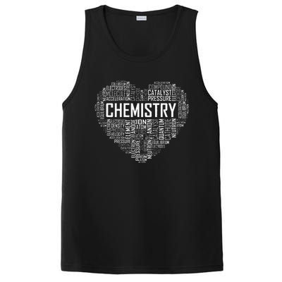 Chemistry Lover Heart Gift for Chemist Teacher or Student PosiCharge Competitor Tank