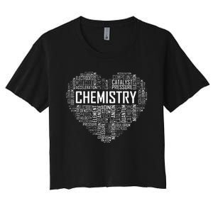 Chemistry Lover Heart Gift for Chemist Teacher or Student Women's Crop Top Tee