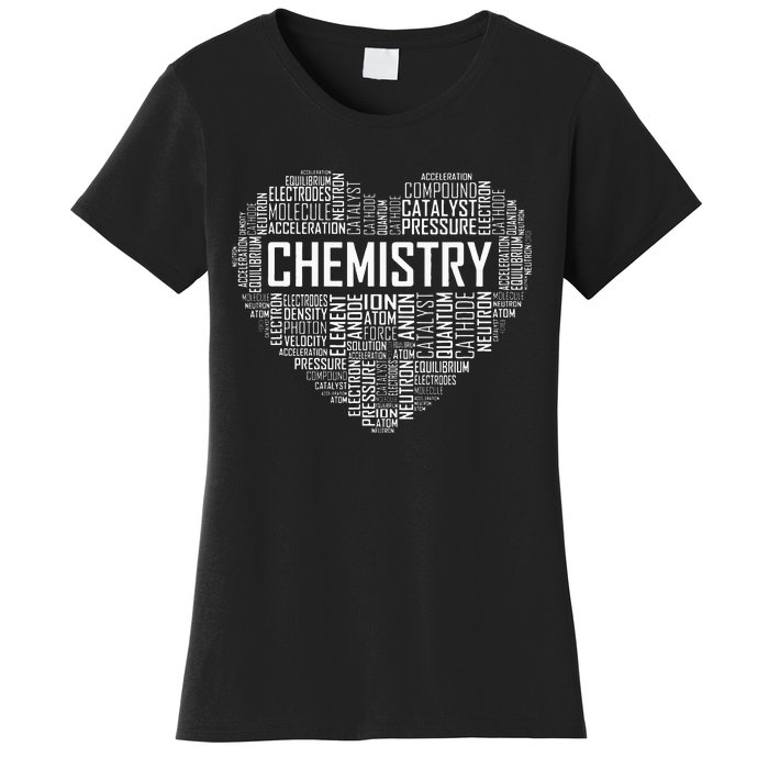 Chemistry Lover Heart Gift for Chemist Teacher or Student Women's T-Shirt