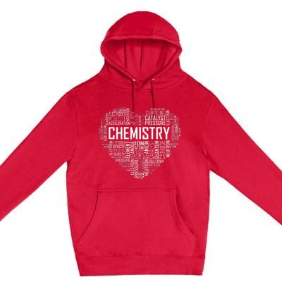 Chemistry Lover Heart Gift for Chemist Teacher or Student Premium Pullover Hoodie