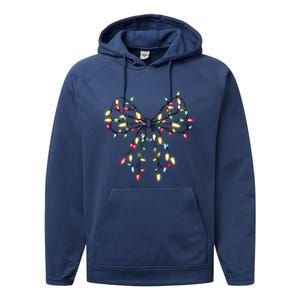 Christmas Lights Holiday Xmas Coquette Matching Team Performance Fleece Hoodie