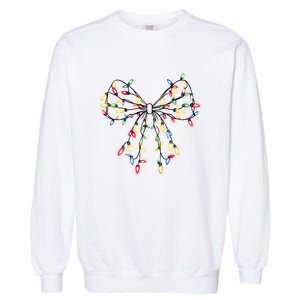 Christmas Lights Holiday Xmas Coquette Matching Team Garment-Dyed Sweatshirt