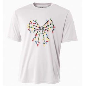 Christmas Lights Holiday Xmas Coquette Matching Team Cooling Performance Crew T-Shirt