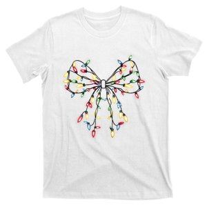 Christmas Lights Holiday Xmas Coquette Matching Team T-Shirt