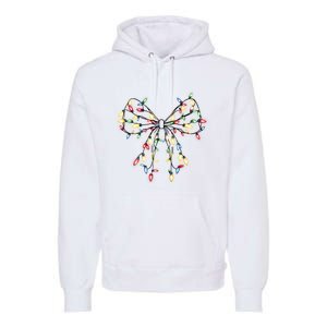 Christmas Lights Holiday Xmas Coquette Matching Team Premium Hoodie