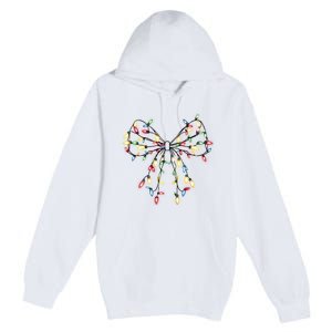 Christmas Lights Holiday Xmas Coquette Matching Team Premium Pullover Hoodie