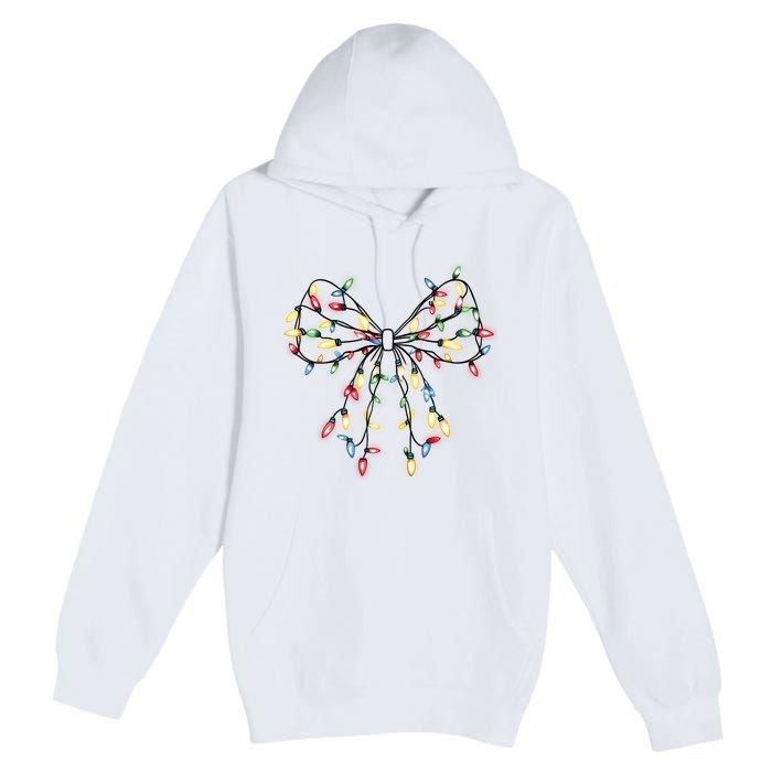 Christmas Lights Holiday Xmas Coquette Matching Team Premium Pullover Hoodie