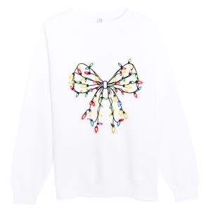 Christmas Lights Holiday Xmas Coquette Matching Team Premium Crewneck Sweatshirt