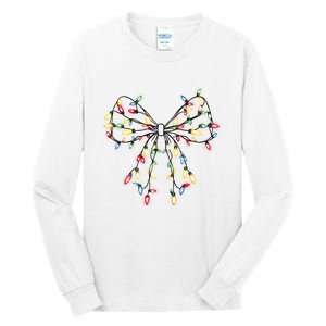 Christmas Lights Holiday Xmas Coquette Matching Team Tall Long Sleeve T-Shirt