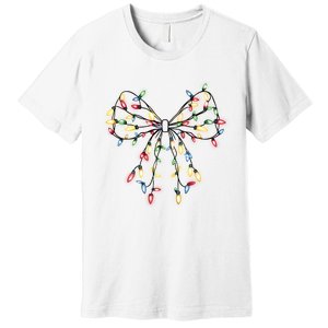 Christmas Lights Holiday Xmas Coquette Matching Team Premium T-Shirt