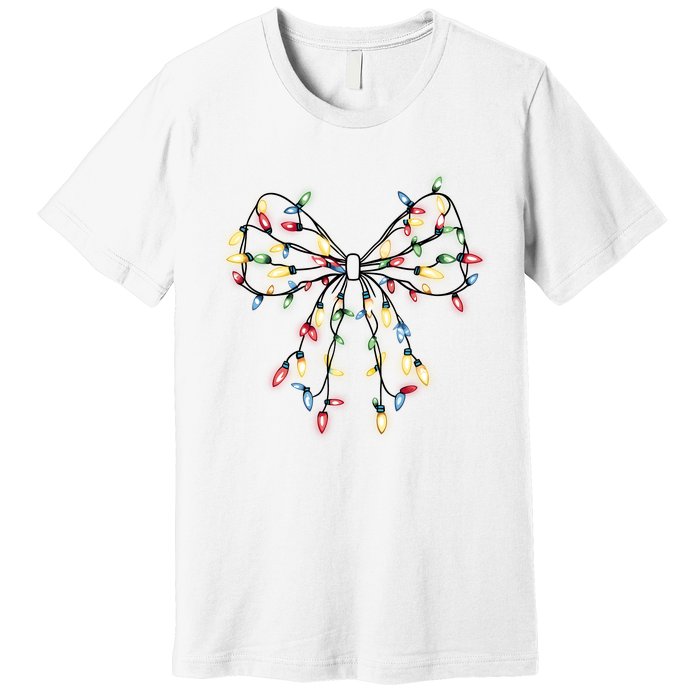 Christmas Lights Holiday Xmas Coquette Matching Team Premium T-Shirt