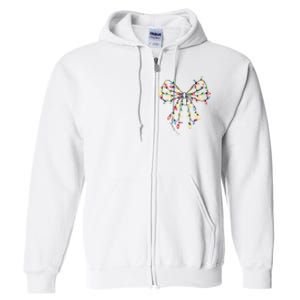 Christmas Lights Holiday Xmas Coquette Matching Team Full Zip Hoodie