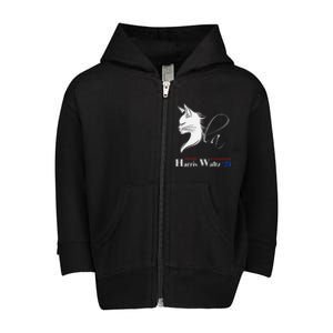 Cat Ladies Harris Waltz 2024 Comma La Toddler Zip Fleece Hoodie