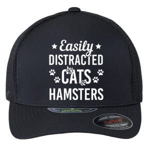 Cat Lover Hamster Lover Cats And Hamsters Funny Cat Funny Gift Flexfit Unipanel Trucker Cap