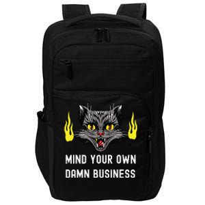 Cat Lady Harris Walz Waltz 2024 Mind Your Own Damn Business Impact Tech Backpack