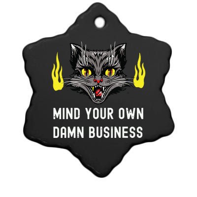 Cat Lady Harris Walz Waltz 2024 Mind Your Own Damn Business Ceramic Star Ornament