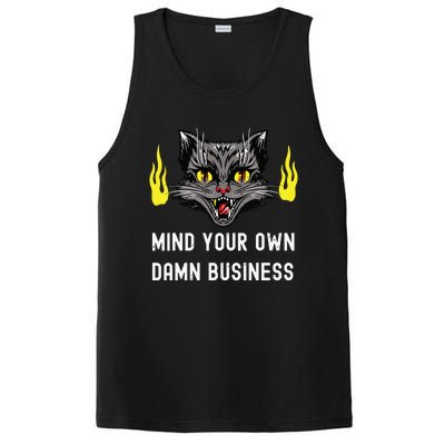 Cat Lady Harris Walz Waltz 2024 Mind Your Own Damn Business PosiCharge Competitor Tank