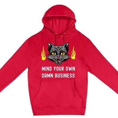 Cat Lady Harris Walz Waltz 2024 Mind Your Own Damn Business Premium Pullover Hoodie