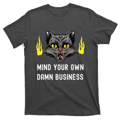 Cat Lady Harris Walz Waltz 2024 Mind Your Own Damn Business T-Shirt