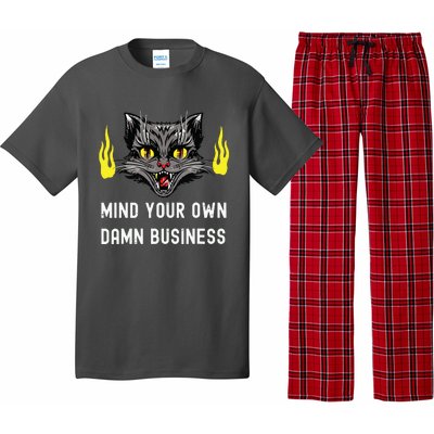 Cat Lady Harris Walz Waltz 2024 Mind Your Own Damn Business Pajama Set