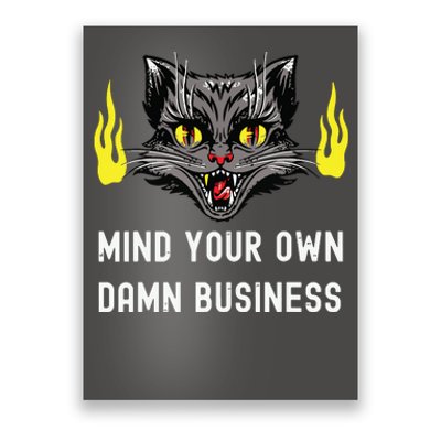 Cat Lady Harris Walz Waltz 2024 Mind Your Own Damn Business Poster