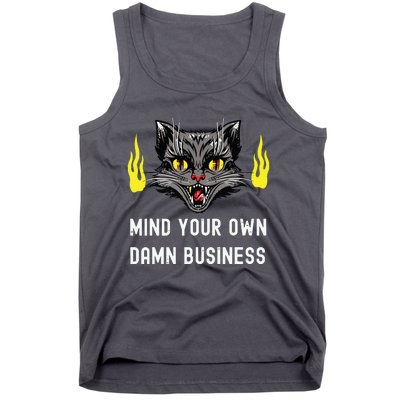 Cat Lady Harris Walz Waltz 2024 Mind Your Own Damn Business Tank Top