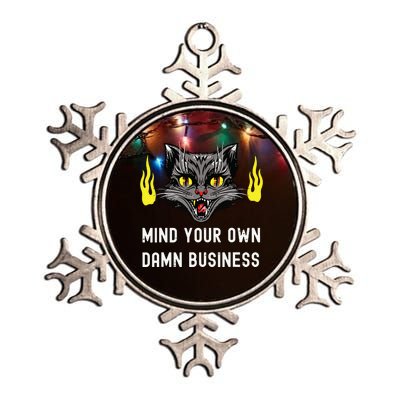 Cat Lady Harris Walz Waltz 2024 Mind Your Own Damn Business Metallic Star Ornament