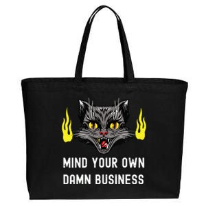 Cat Lady Harris Walz Waltz 2024 Mind Your Own Damn Business Cotton Canvas Jumbo Tote