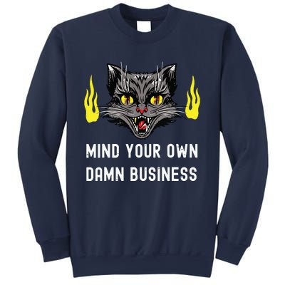 Cat Lady Harris Walz Waltz 2024 Mind Your Own Damn Business Sweatshirt