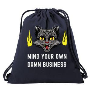 Cat Lady Harris Walz Waltz 2024 Mind Your Own Damn Business Drawstring Bag