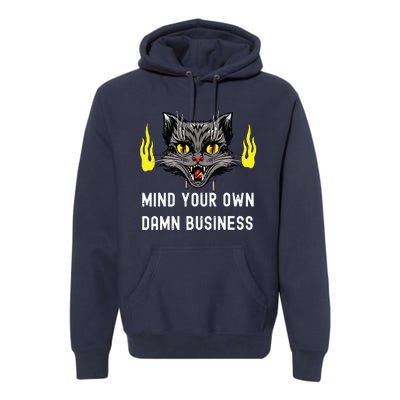 Cat Lady Harris Walz Waltz 2024 Mind Your Own Damn Business Premium Hoodie