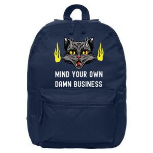 Cat Lady Harris Walz Waltz 2024 Mind Your Own Damn Business 16 in Basic Backpack