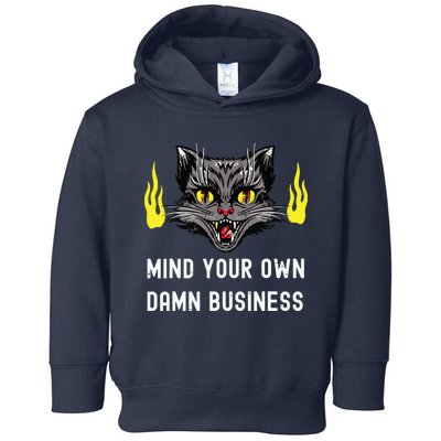 Cat Lady Harris Walz Waltz 2024 Mind Your Own Damn Business Toddler Hoodie