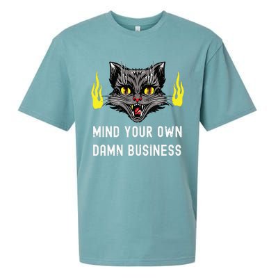 Cat Lady Harris Walz Waltz 2024 Mind Your Own Damn Business Sueded Cloud Jersey T-Shirt