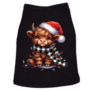 Christmas Lights Highland Cow Doggie Tank