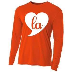 Comma La Heart Funny Great Gift Cooling Performance Long Sleeve Crew